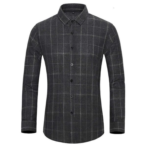

men's casual shirts autumn plaid long sleeve business fashion classic style shirt male brand plus size 5xl 6xl 7xl hcwd, White;black