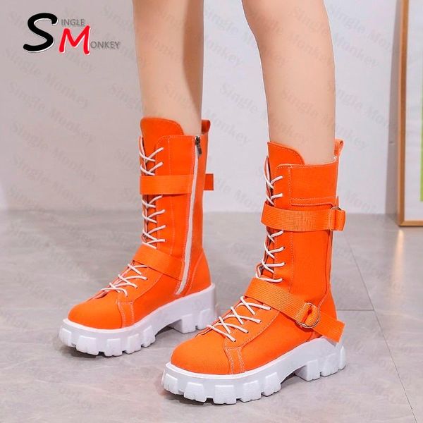 

boots designer goth flats lace up woman casual autumn winter motorcycle platform non-slip pu leather women shoes, Black