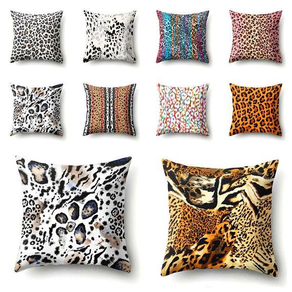 

1pcs 45*45cm animal leopard print pillow case sofa waist throw cushion cover home decor covers housse de coussin cushion/decorative