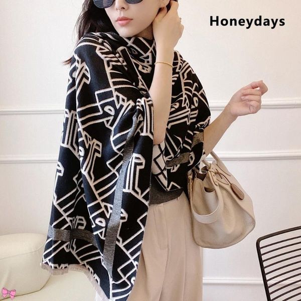 

scarves geometric pattern designer cashmere scarf travel warm blanket fashion fringed big shawl women hijab foulard, Blue;gray