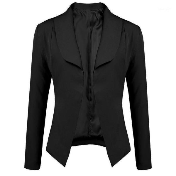 

women's suits & blazers women shawl lapel long sleeve slim fit open front casual blazer spring autumn wear to work pockets solid regula, White;black
