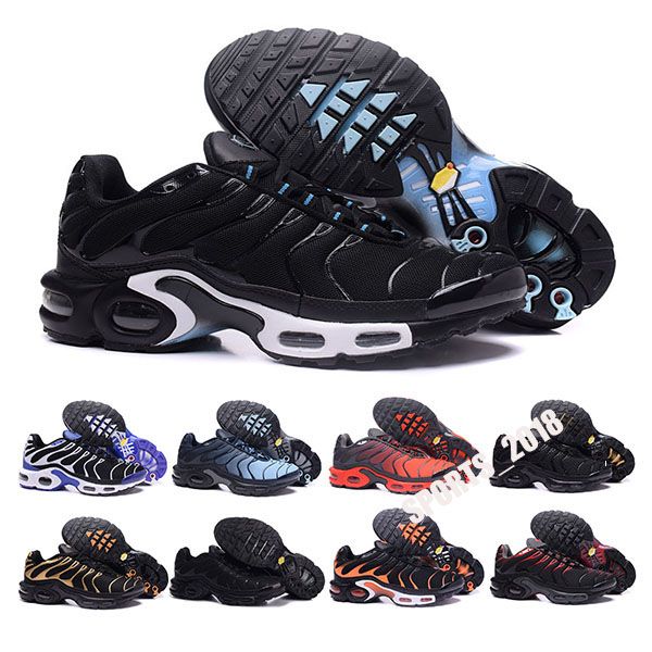 

mens tn plus runner shoes worldwide triple black white rain bow blue sneakers male outdoor trainers size 40-46, Black;brown
