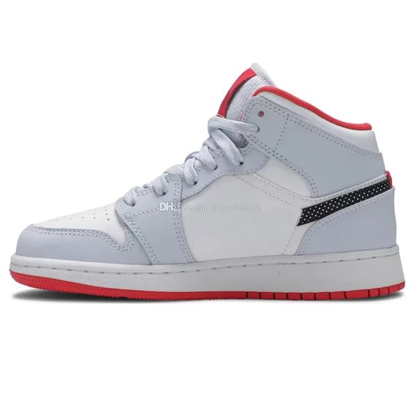 

jumpman 1 mid gs half blue basketball shoes 1s sneakers 555112 400