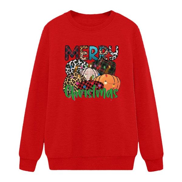 

women's t-shirt autumn t shirt casual round neck long sleeve christmas pumpkin print pullover natal poleras mujer, White