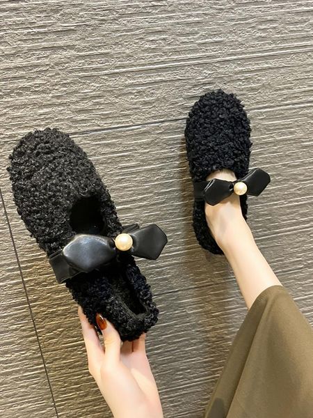 

slippers home women's flock flat shoes female luxury slides loafers cover toe pantofle massage designer soft 2021 rome basic fab, Black