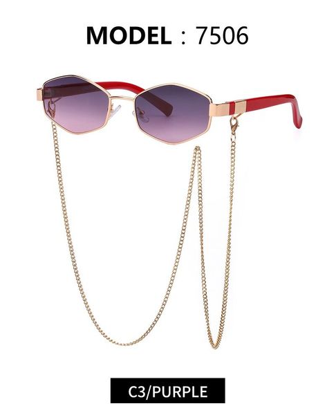 

sunglasses fashion chain for women irregular personality gorgeous korean style street pography glasses 2021, White;black