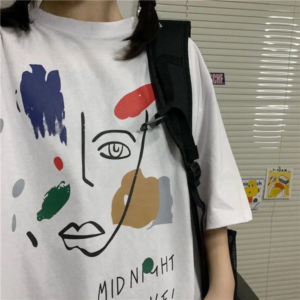 

tracksuits graphic neck shirts streetwear manga short t release mujer t-shirts korean fashion summner women's clothes, Gray