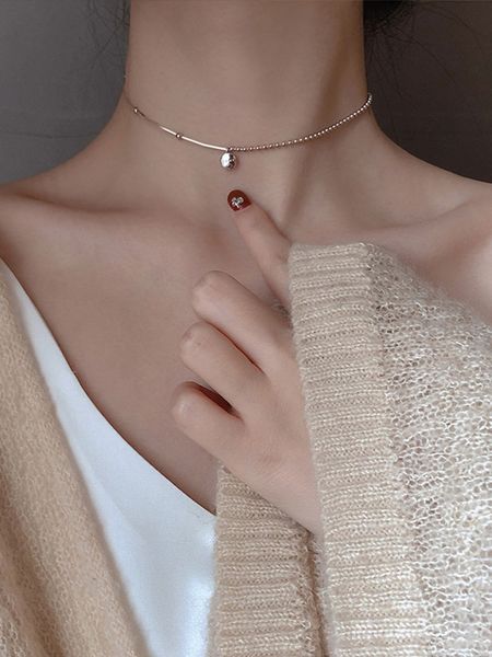

budrovky 925 sterling silver lucky peas alphabet necklace with simple clavicle chain temperament wild necklace for womendio chan contact