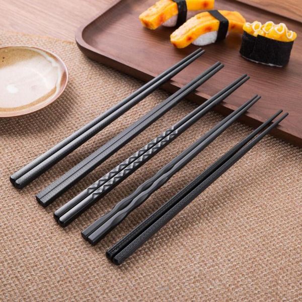

pairs reusable chopsticks non-slip luxury japanese style hexagonal (24cm pointed wave pattern)