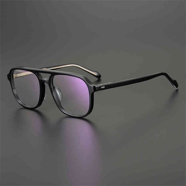 

73% off factory sale fan art ultra light plate frame double beam pilot square spectacle frame, White;black