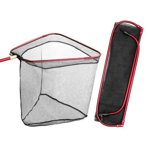 

40/60cm foldable triangle fishing net aluminum alloy depth portable handle landing pole brail tackle no x237g accessories