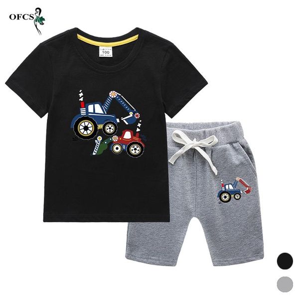 

clothing sets kids boys girl summer children's short sleeved t shirt +shorts two of sport suit 2-12 years, White