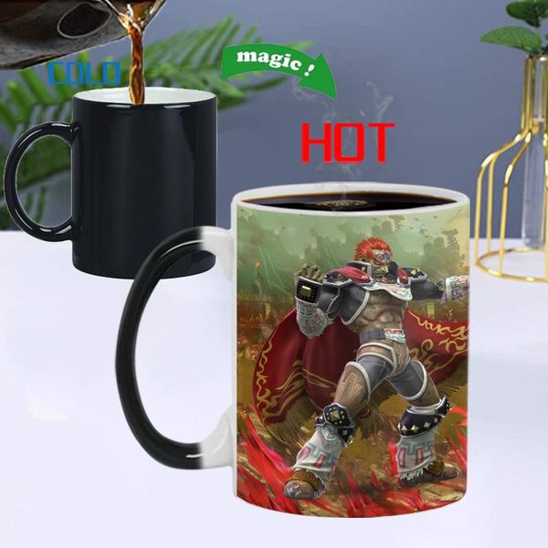 

mugs creative cartoon zelda ceramic color changing mug, breakfast coffee milk tea mug magic lovely fun christmas birthday gift