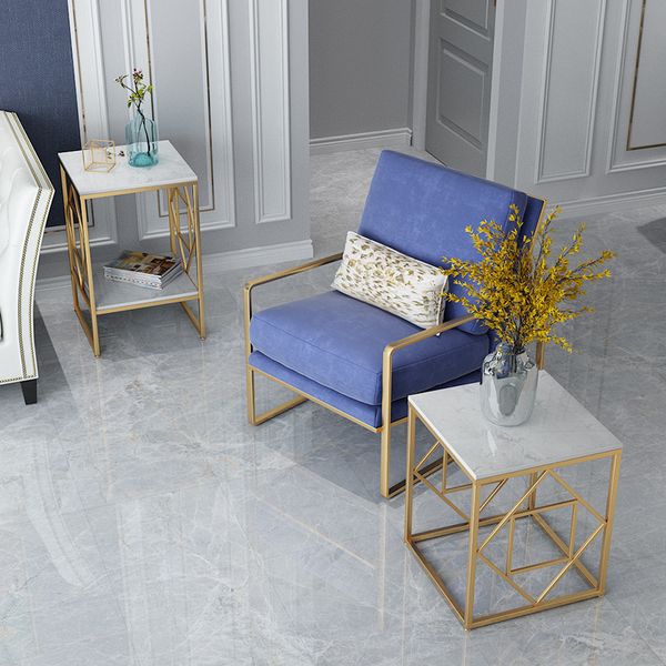 

light luxury living room furniture edge modern marble design coffee-table a112