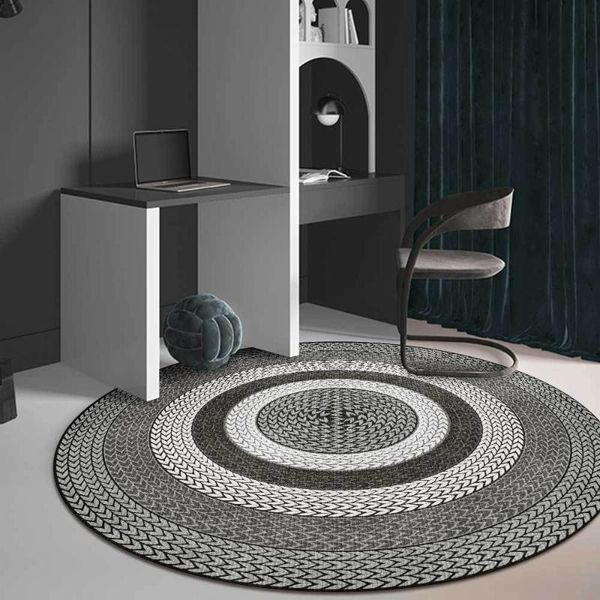 

carpets fashion modern round carpet multicolor woven circle area floor mat non-slip home bedroom bedside rugs study room decoration rug