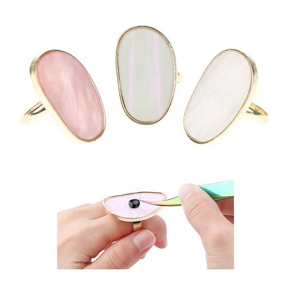 

eyelash glue holder adhesive palette shell gold-plated ring extension false eyelashes