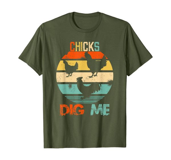 

funny chicks dig me farming t-shirt chicken farmer shirts t-shirt, White;black