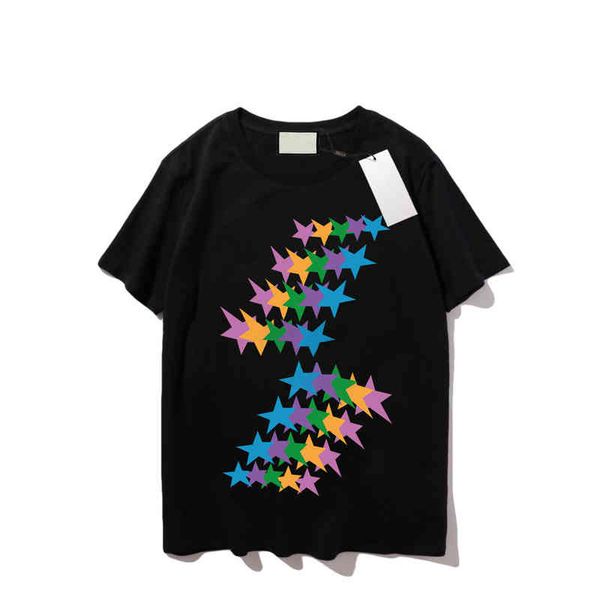 

men's t-shirts shirts men t fashion stars pattern print women tee casual summer short hip hop style breathable t-shirt eohr, White;black