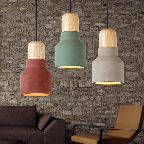 

pendant lamps retro industrial style restaurant creative cement lamp living room simple chandelier internet curry personality decorative