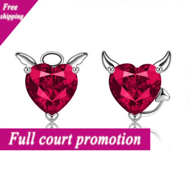 

korean angel and devil zircon earrings s925 pure tremella pin ptee0525, Golden