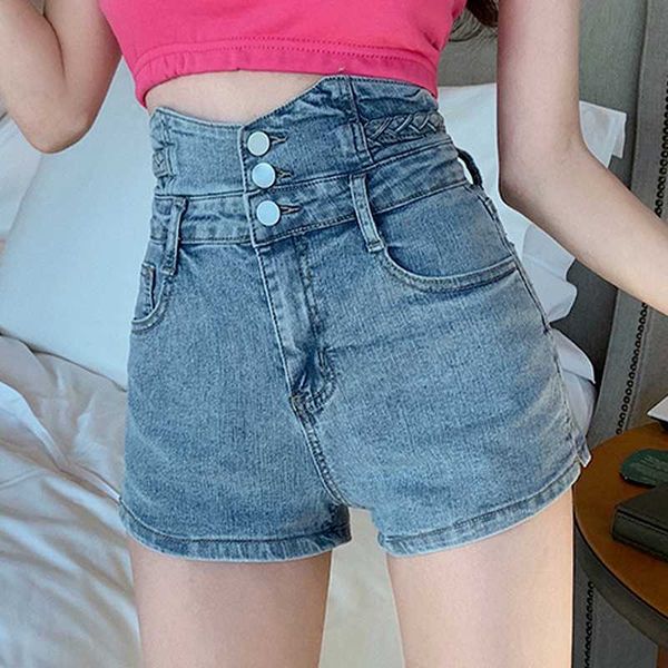 

high waist silm washed design denim short pants fashion all-match shorts for women patchwork female bottoms summer 210525, White;black