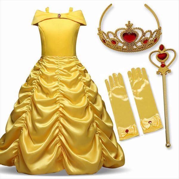 

princess birthday fancy girls wedding girl dress party for ball gown kids children clothing magic stick crown, Red;yellow