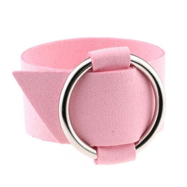 

multicolor charm wide velvet leather bracelets alloy big circle wrap bracelet bangle wristband fashion jewelry for women, Golden;silver