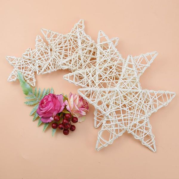 

decorative flowers & wreaths 1 pieces white pentagram rattan christmas decorations for home wedding artificial girl festival candy box garla