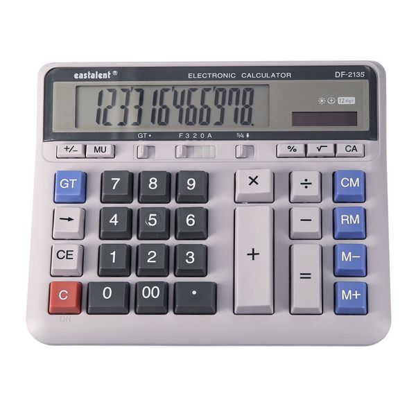 Tischrechner mit Standardfunktion, 12-stelliges LCD-Display, elektronischer Zähler, Solar-Dual-Power-Buchhaltungstool