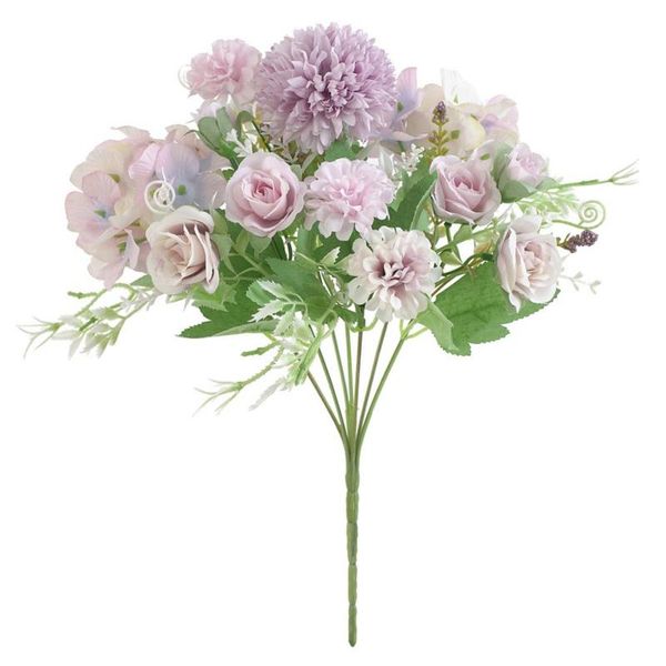 

decorative flowers & wreaths 7 heads hydrangea artificial bouquet silk blooming fake rose hand flower wedding decor beautiful