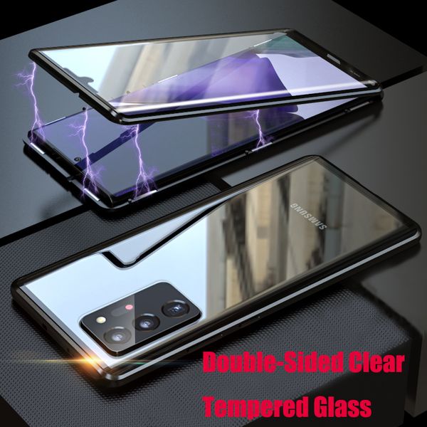 Magnetic Clear cases For Samsung Galaxy S10 S21 S8 S9 Note 20 Ultra Plus 9 8 A72 A71 A52s s20 Fe Phone Case Glass Cover Funda Coque