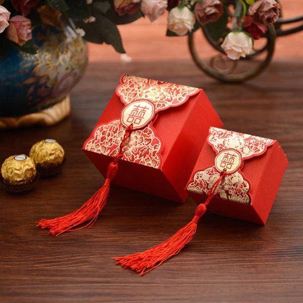 

gift wrap 20 pcs exquisite packing box red candy case portable wedding