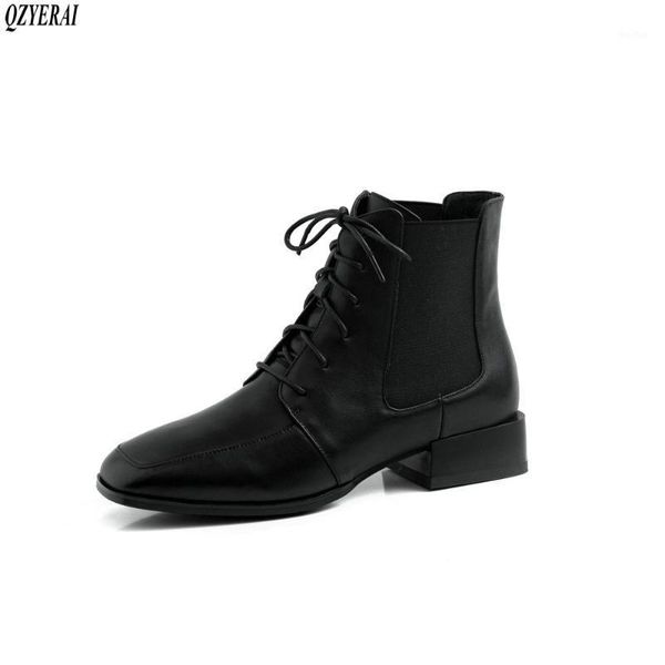 

boots qzyerai style genuine leather riding women's autumn and winter fashion female cowhide shoes1, Black