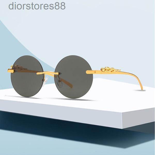

sunglass glasses stereo leopard head es men's and women's frameless round personality trend street, White;black