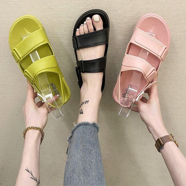 

sandals fashion women's hook loop 2021 designer shoes woman gladiator casual ladies flat platform soft female footwear, Black