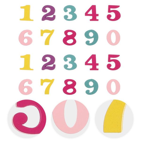 

fridge magnets 200pcs diy number wood chips colorful crafts numbers for patchwork(random style)