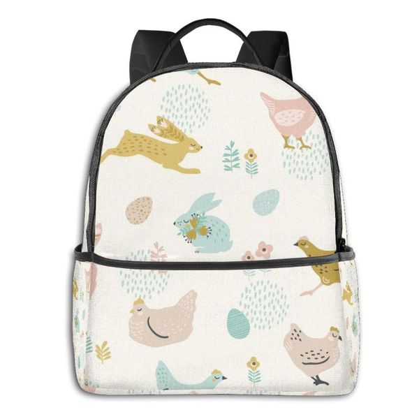 

backpack 2021 women bunnies and chicken for easter trend teenager school bag couples back pack travel