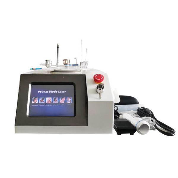 

6 in 1 hight power 980nm diode laser vascular spider vein removal gentle soft tissue physiotherapy beauty equipment, Black