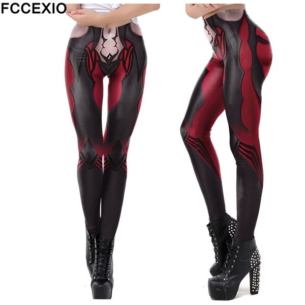 

fccexio jogging women anime cosplay printed leggings fashion elastic pants sporting fitness leggins, Black;white