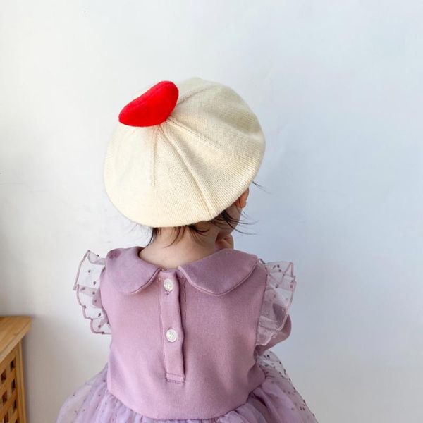 

caps & hats ute wool baby hat for girls vintage autumn winter beanies cap kids adjustable toddler beret painter hair accessories, Yellow