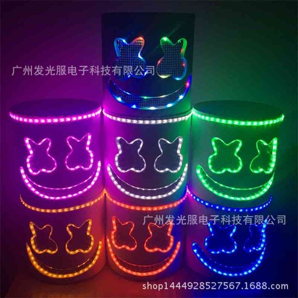 

led luminous marshmallow stage performance prop mask 100 dj headgear in music festival