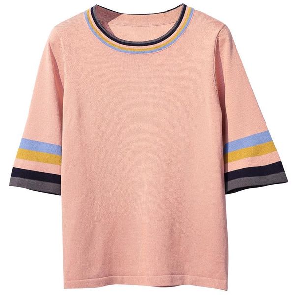 

women's sweaters 5xl plus big size latest women spring autumn summer 2021 feminina thin pink black elastic knit female a5381, White;black