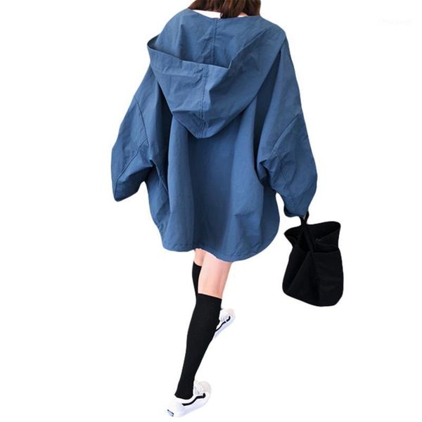

autumn 2021 female short coat student lazy harajuku style loose bf thin hooded long sleeve women women's jackets, Black;brown