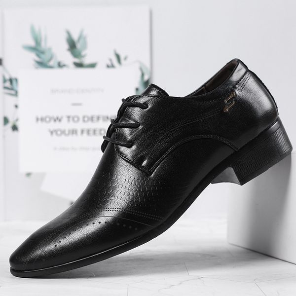 

shoe formal business leather pointed to toe dress buckle office big male wedding party shoes 8smj, Black
