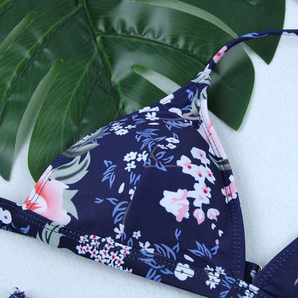 

swimsuit women fashion floral split high waist bikini triangl swimwear, White;black