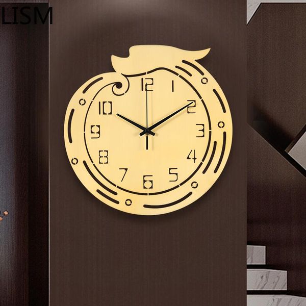 

wall clocks living room modern design art home decor nordic clock pure copper decorative mute antiguedades decorativas horloge
