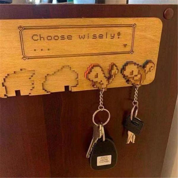 

hooks & rails keys 4 hook storage rack hanger decor room hanging gifts home entrance door retro wood key holder wall organizer drop ship