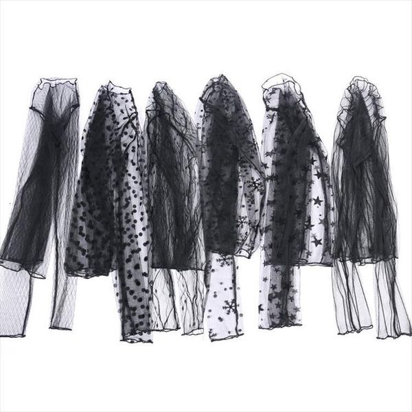 

summer striped plaid star womens blouses casual office vintage mesh lace transparent long sleeve ladies, White