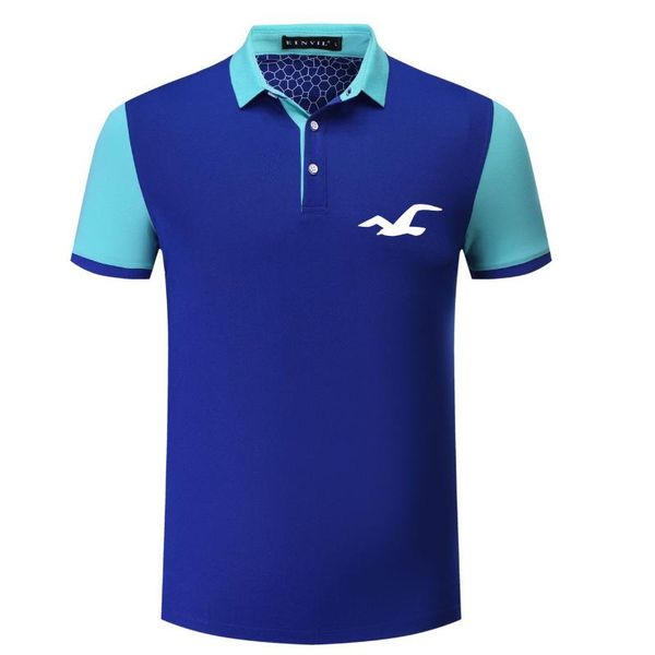 

men's t-shirts 2021 american brand seagull printing custom made men short sleeve t shirt spliced lapel man t-shirt selling, White;black