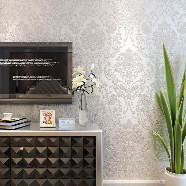 

wallpapers european 3d relief damask design wall paper home decor bedroom living room non-woven classic wallpaper for walls roll